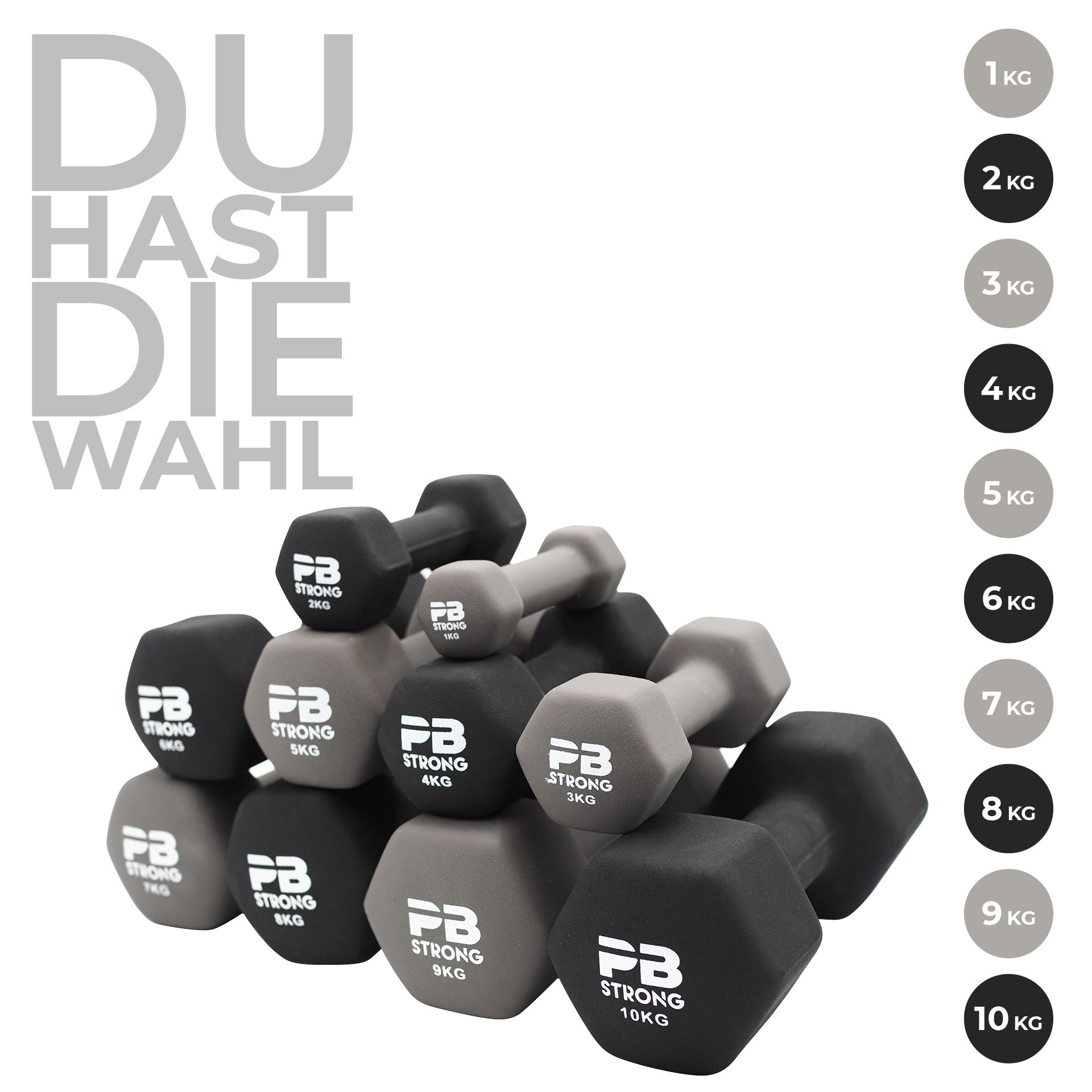 PB Strong Neoprene Kurzhantel Grau (Stk)