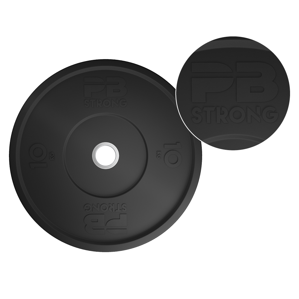 PB Strong Hantelscheibenset Gummi Schwarz (Set)