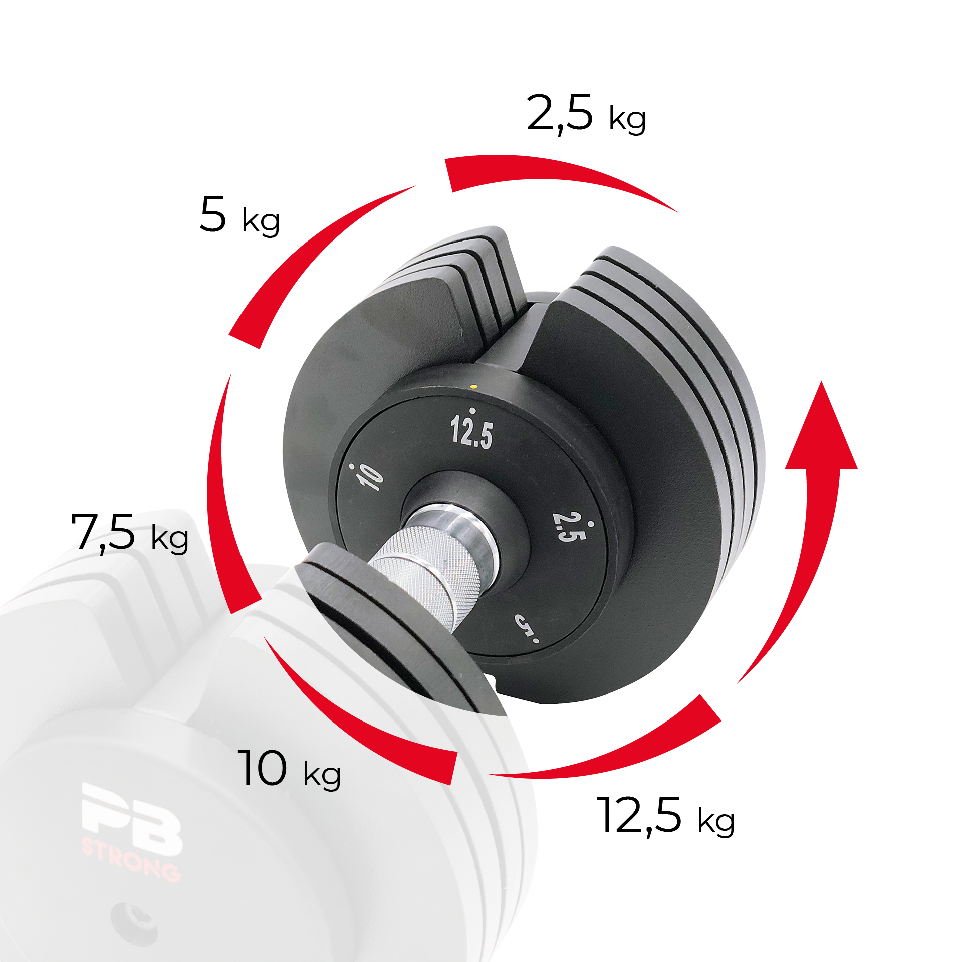 PB Strong Verstellbare Hantel 12,5kg (Paar)