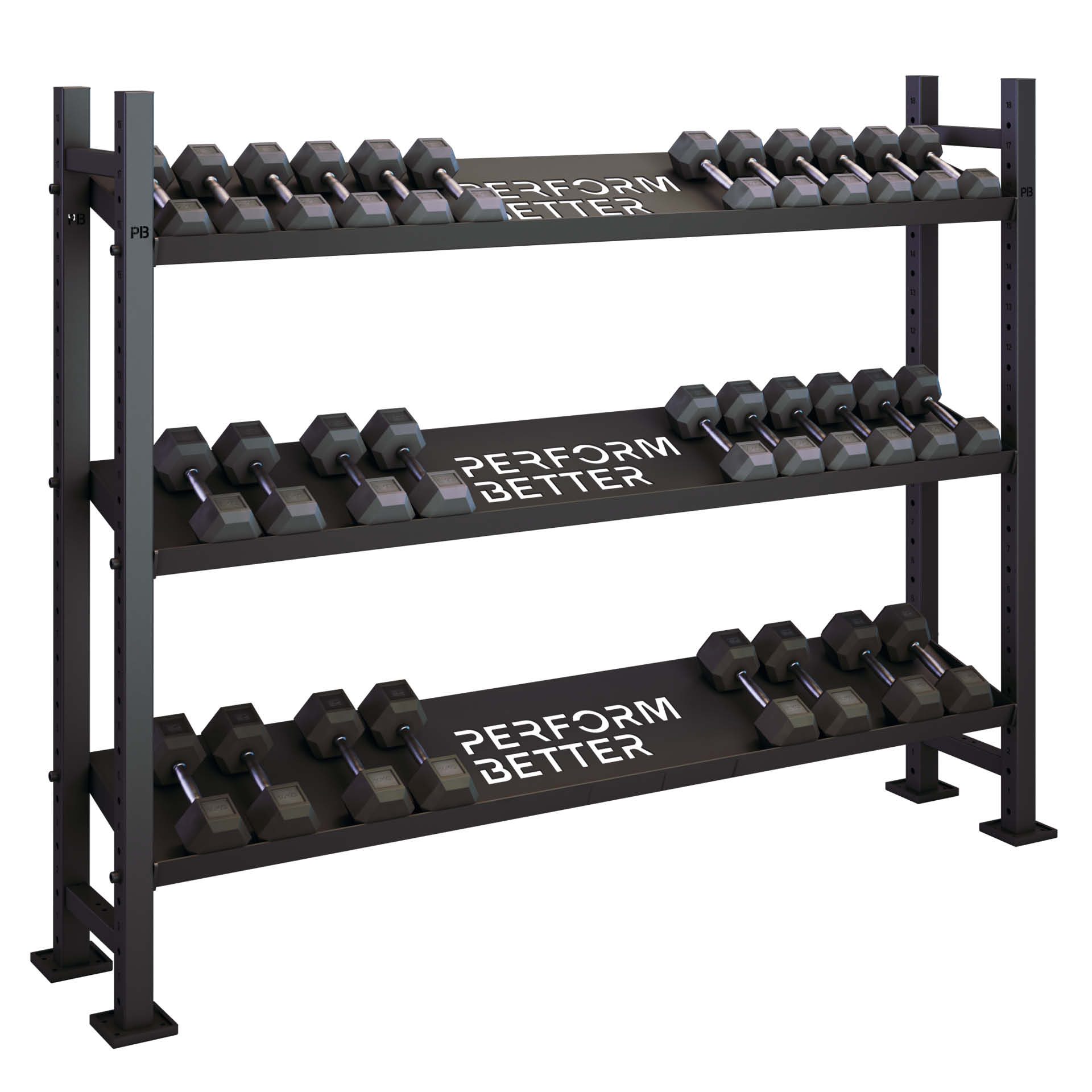 Perform Better Multi Storage 1,50m Kurzhantelablage 3 Regale (Set)