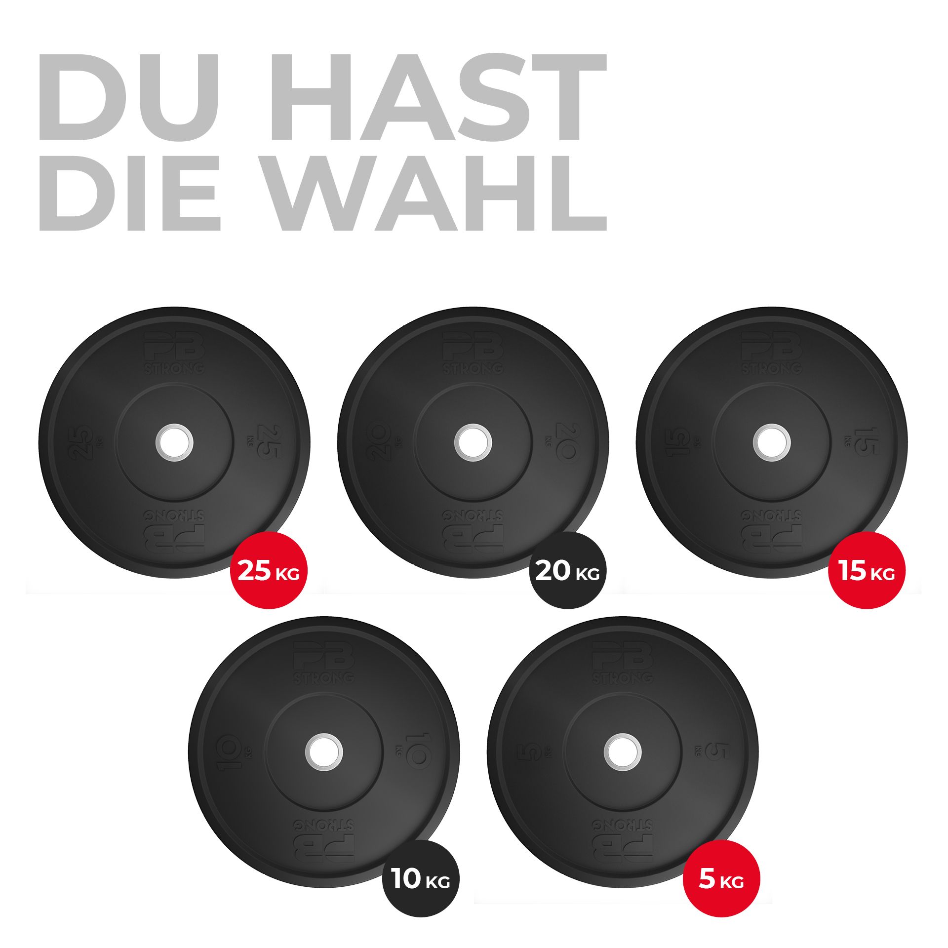 PB Strong Hantelscheibe Gummi Schwarz (Stk)
