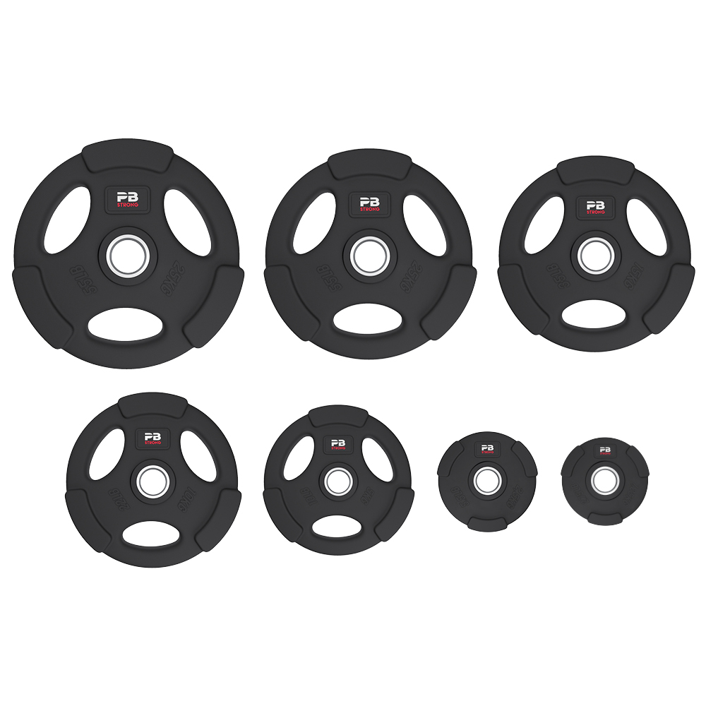 PB Strong 3-Griff Hantelscheibe gummiert Schwarz (Stk) 10 kg PB Strong 3-Griff Hantelscheibe gummiert Schwarz (Stk) 10 kg
