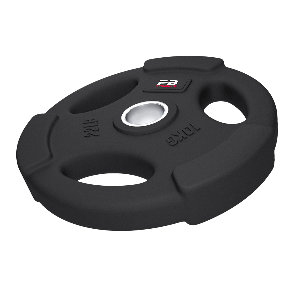 PB Strong 3-Griff Hantelscheibe gummiert Schwarz (Stk) 10 kg PB Strong 3-Griff Hantelscheibe gummiert Schwarz (Stk) 10 kg